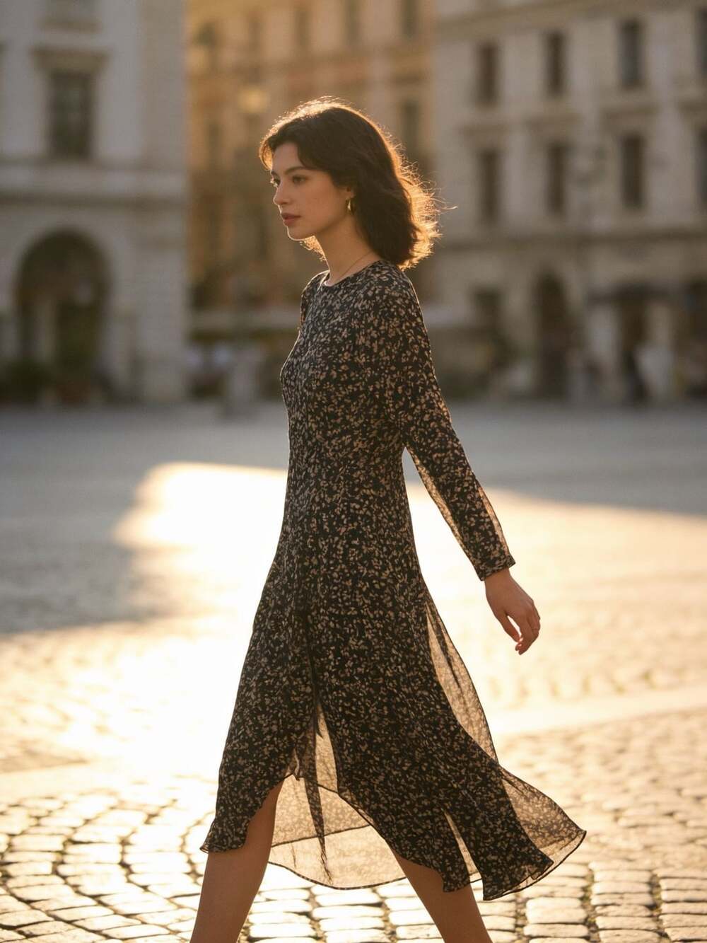 Tommy Hilfiger Floral Chiffon Midi Dress Size 10